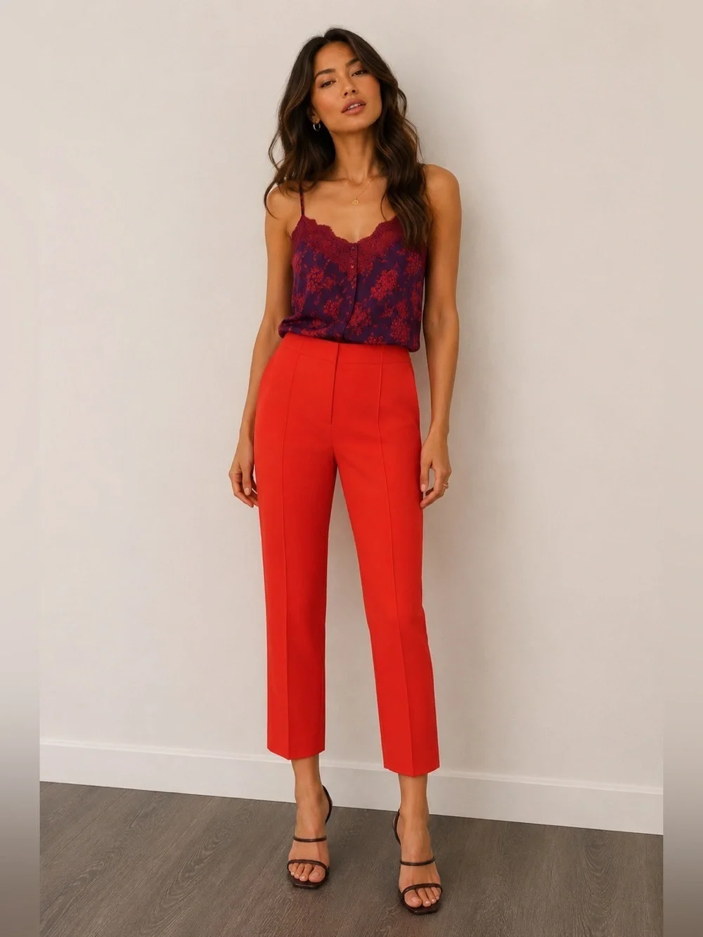 Jules & Leopold NWT pull on slim leg crop Elegant orange Women's Pants SP